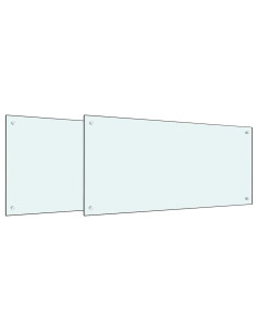 Rivestimento da Cucina 2 pcs Bianco 100 x 50 cm vetro temperato 2