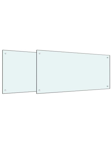 Rivestimento da Cucina 2 pcs Bianco 100 x 50 cm vetro temperato