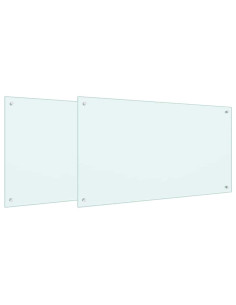 Rivestimento da Cucina 2 pcs Bianco 100 x 60 cm vetro temperato 2