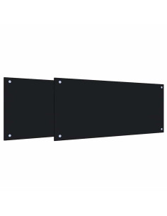 Rivestimento da Cucina 2 pcs Nero 90 x 40 cm vetro temperato 2