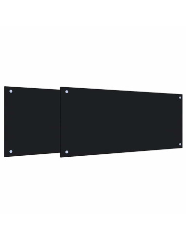 Rivestimento da Cucina 2 pcs Nero 90 x 40 cm vetro temperato