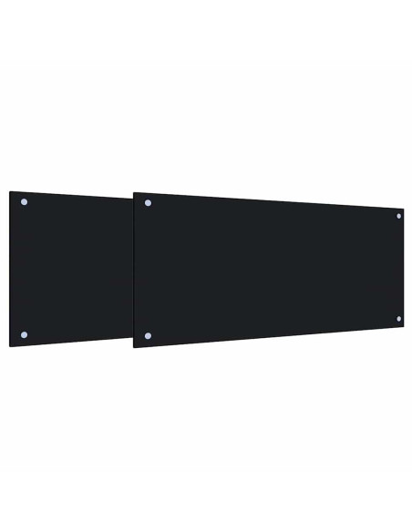 Rivestimento da Cucina 2 pcs Nero 90 x 40 cm vetro temperato