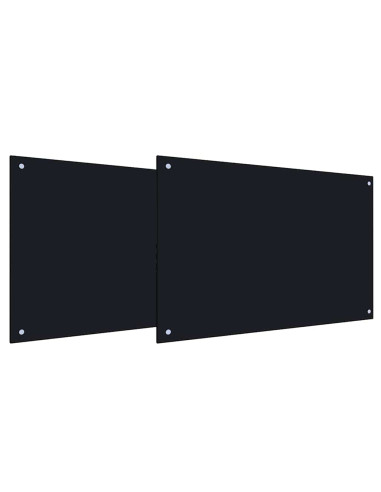 Rivestimento da Cucina 2 pcs Nero 90 x 50 cm vetro temperato