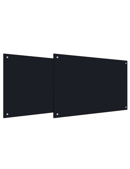 Rivestimento da Cucina 2 pcs Nero 90 x 50 cm vetro temperato