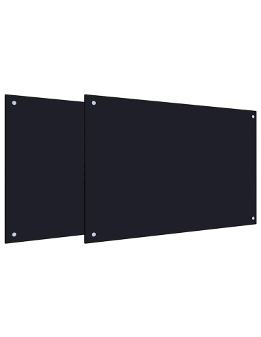 Rivestimento da Cucina 2 pcs Nero 90 x 60 cm vetro temperato