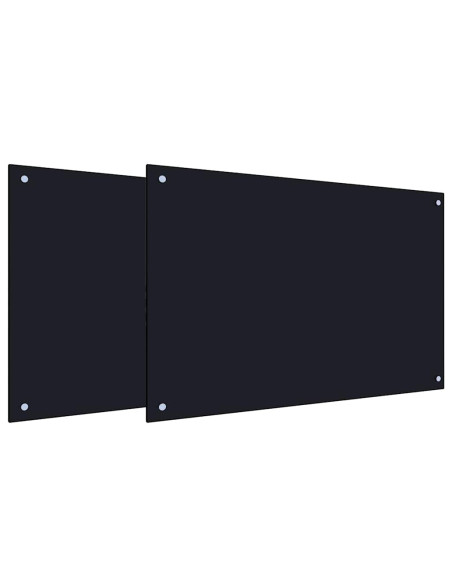 Rivestimento da Cucina 2 pcs Nero 90 x 60 cm vetro temperato