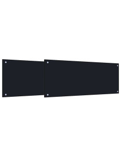 Rivestimento da Cucina 2 pcs Nero 100 x 40 cm vetro temperato 2