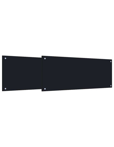 Rivestimento da Cucina 2 pcs Nero 100 x 40 cm vetro temperato