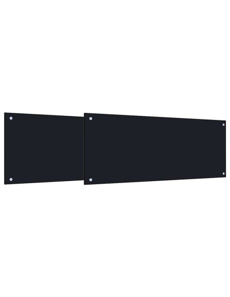 Rivestimento da Cucina 2 pcs Nero 100 x 40 cm vetro temperato