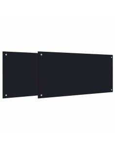 Rivestimento da Cucina 2 pcs Nero 100 x 50 cm vetro temperato 2