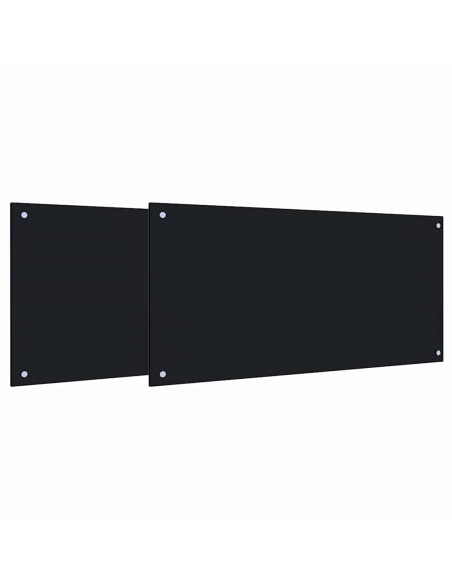 Rivestimento da Cucina 2 pcs Nero 100 x 50 cm vetro temperato