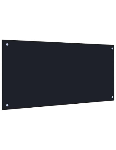 Rivestimento da Cucina 2 pcs Nero 100 x 50 cm vetro temperato