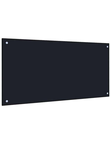 Rivestimento da Cucina 2 pcs Nero 100 x 50 cm vetro temperato