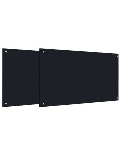 Rivestimento da Cucina 2 pcs Nero 100 x 60 cm vetro temperato 2