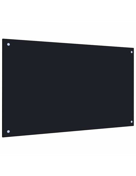 Rivestimento da Cucina 2 pcs Nero 100 x 60 cm vetro temperato