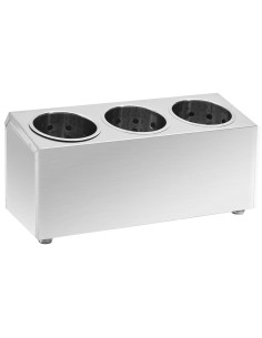Portaposate con 3 Inserti Rettangolare in Acciaio Inox 2