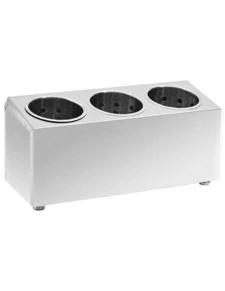 Portaposate con 3 Inserti Rettangolare in Acciaio Inox
