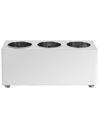 Portaposate con 3 Inserti Rettangolare in Acciaio Inox