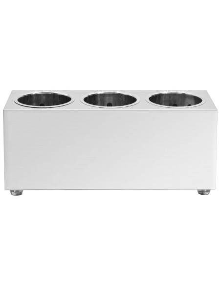 Portaposate con 3 Inserti Rettangolare in Acciaio Inox