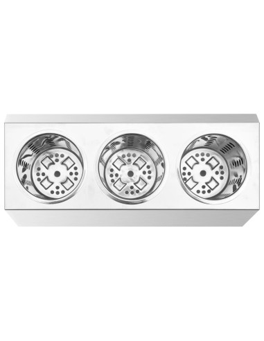 Portaposate con 3 Inserti Rettangolare in Acciaio Inox