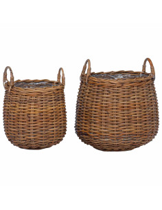 Cestino per piante con archiviazione 2 pcs Marrone Rattan Lacak 2