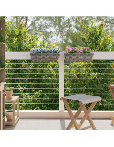 Cestino Appendibile per Piante 2 pcs Grigio 48 x 22 x 15 cm