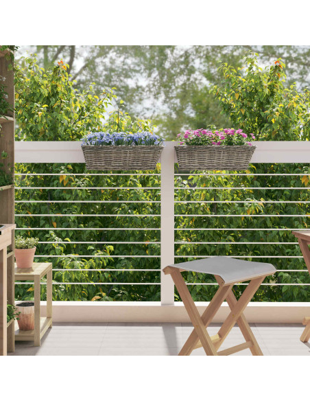 Cestino Appendibile per Piante 2 pcs Grigio 48 x 22 x 15 cm