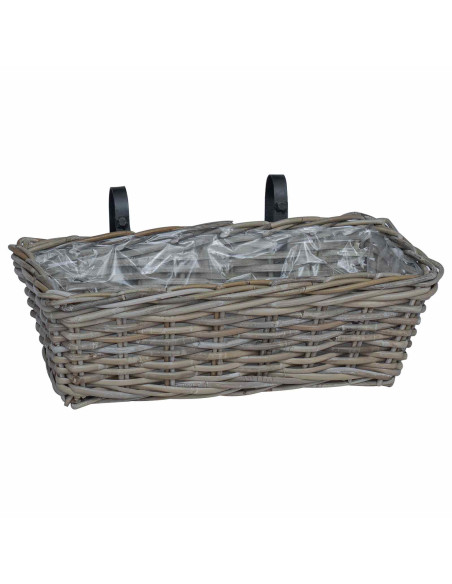 Cestino Appendibile per Piante 2 pcs Grigio 48 x 22 x 15 cm