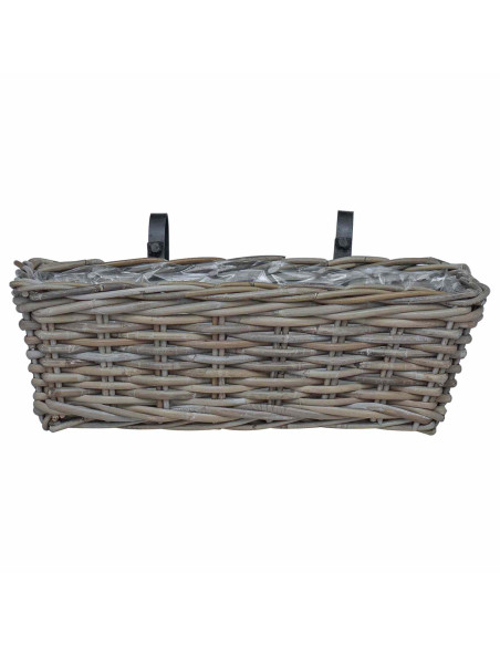 Cestino Appendibile per Piante 2 pcs Grigio 48 x 22 x 15 cm