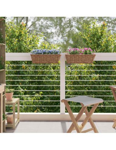 Cestino Appendibile per Piante 2 pcs Marrone 48 x 22 x 15 cm