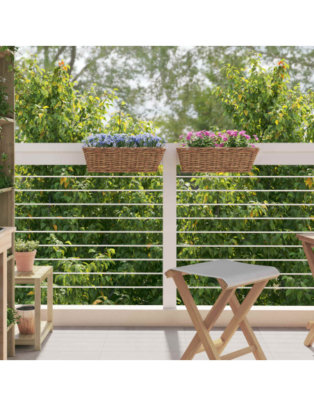 Cestino Appendibile per Piante 2 pcs Marrone 48 x 22 x 15 cm