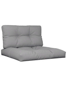 Cuscini per Pallet 2 pz Grigi in Tessuto 2