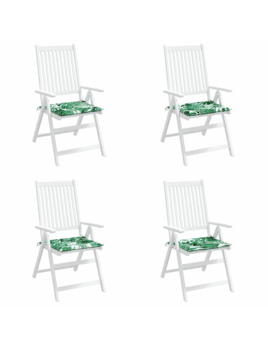 Cuscini per sedie 4 pcs Motivo Foglia 50 x 50 x 4 cm