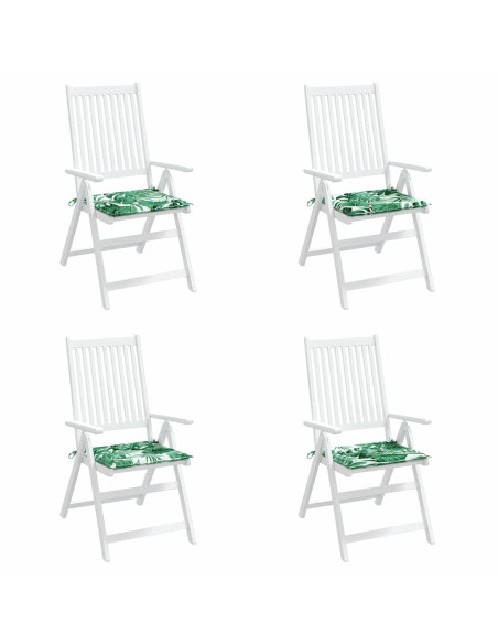 Cuscini per sedie 4 pcs Motivo Foglia 50 x 50 x 4 cm