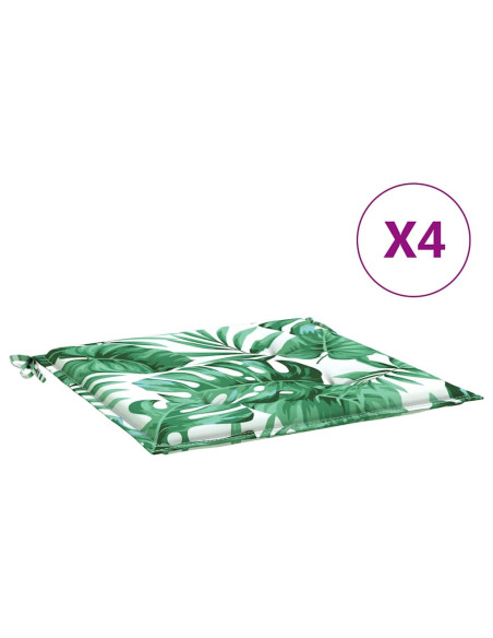 Cuscini per sedie 4 pcs Motivo Foglia 50 x 50 x 4 cm