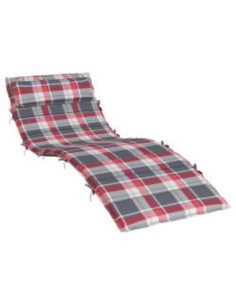 Cuscino per Lounger Sole Plaid Rosso e grigio 178 x 60 x 4 cm 2