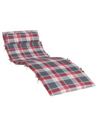 Cuscino per Lounger Sole Plaid Rosso e grigio 178 x 60 x 4 cm