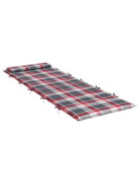 Cuscino per Lounger Sole Plaid Rosso e grigio 178 x 60 x 4 cm
