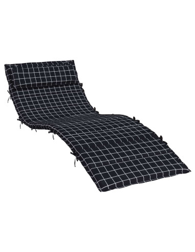 Cuscino per Lounger Sole Nero 178 x 60 x 4 cm Tessuto Oxford