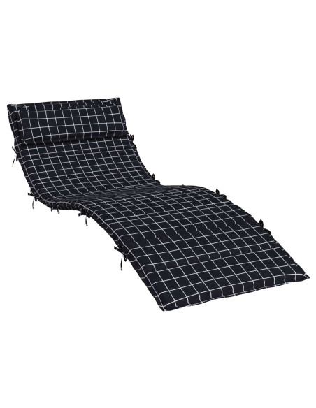 Cuscino per Lounger Sole Nero 178 x 60 x 4 cm Tessuto Oxford