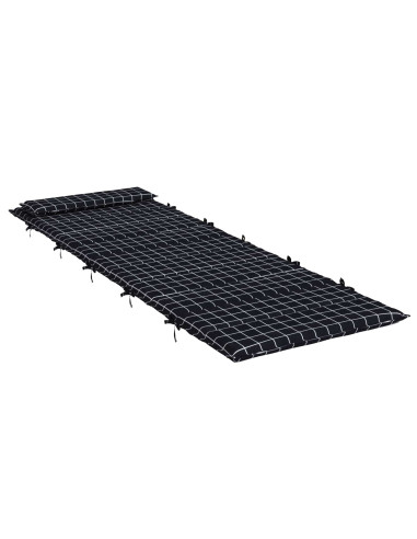 Cuscino per Lounger Sole Nero 178 x 60 x 4 cm Tessuto Oxford