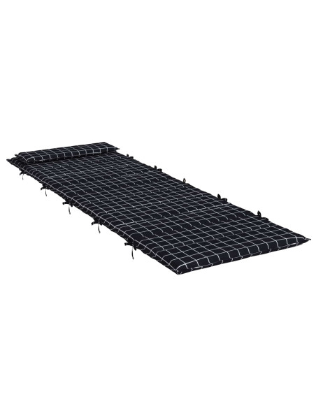 Cuscino per Lounger Sole Nero 178 x 60 x 4 cm Tessuto Oxford