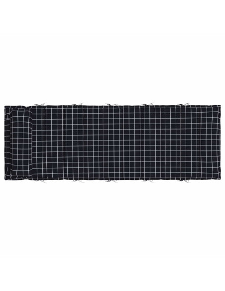 Cuscino per Lounger Sole Nero 178 x 60 x 4 cm Tessuto Oxford