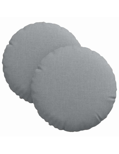 Cuscini per Seduta 2 pcs Grigio chiaro Ø30 x 13 cm Tessuto