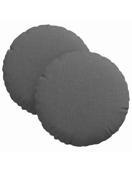 Cuscini per Seduta 2 pcs Grigio scuro Ø30 x 13 cm Tessuto