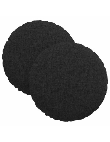 Cuscini per Seduta 2 pcs Nero Ø30 x 13 cm Tessuto