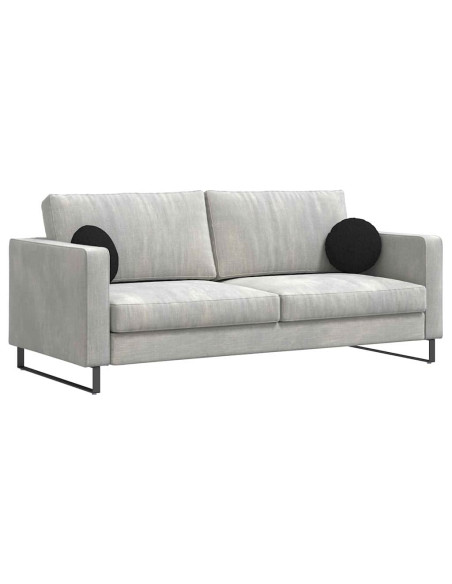 Cuscini per Seduta 2 pcs Nero Ø30 x 13 cm Tessuto