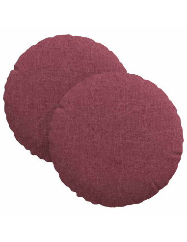 Cuscini per Seduta 2 pcs Rosso Vino Ø30 x 13 cm Tessuto