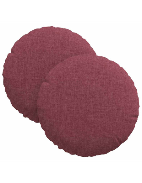 Cuscini per Seduta 2 pcs Rosso Vino Ø30 x 13 cm Tessuto