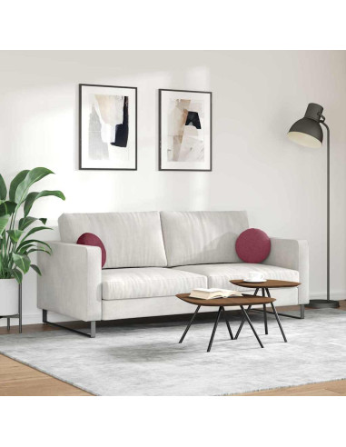 Cuscini per Seduta 2 pcs Rosso Vino Ø30 x 13 cm Tessuto